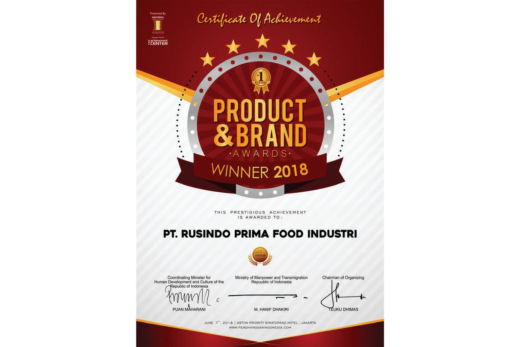 Product & Brand Award 2018