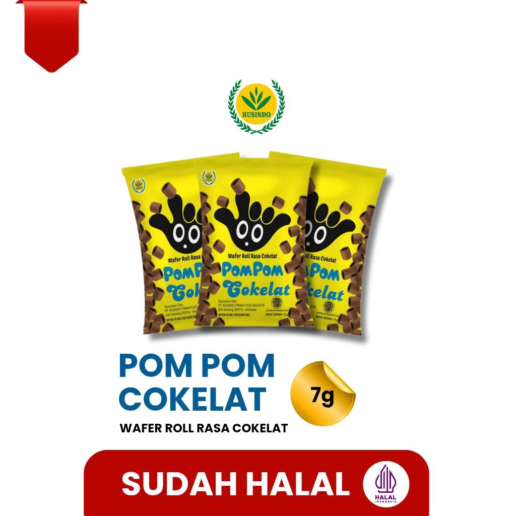 Pompom Wafer Roll Cokelat