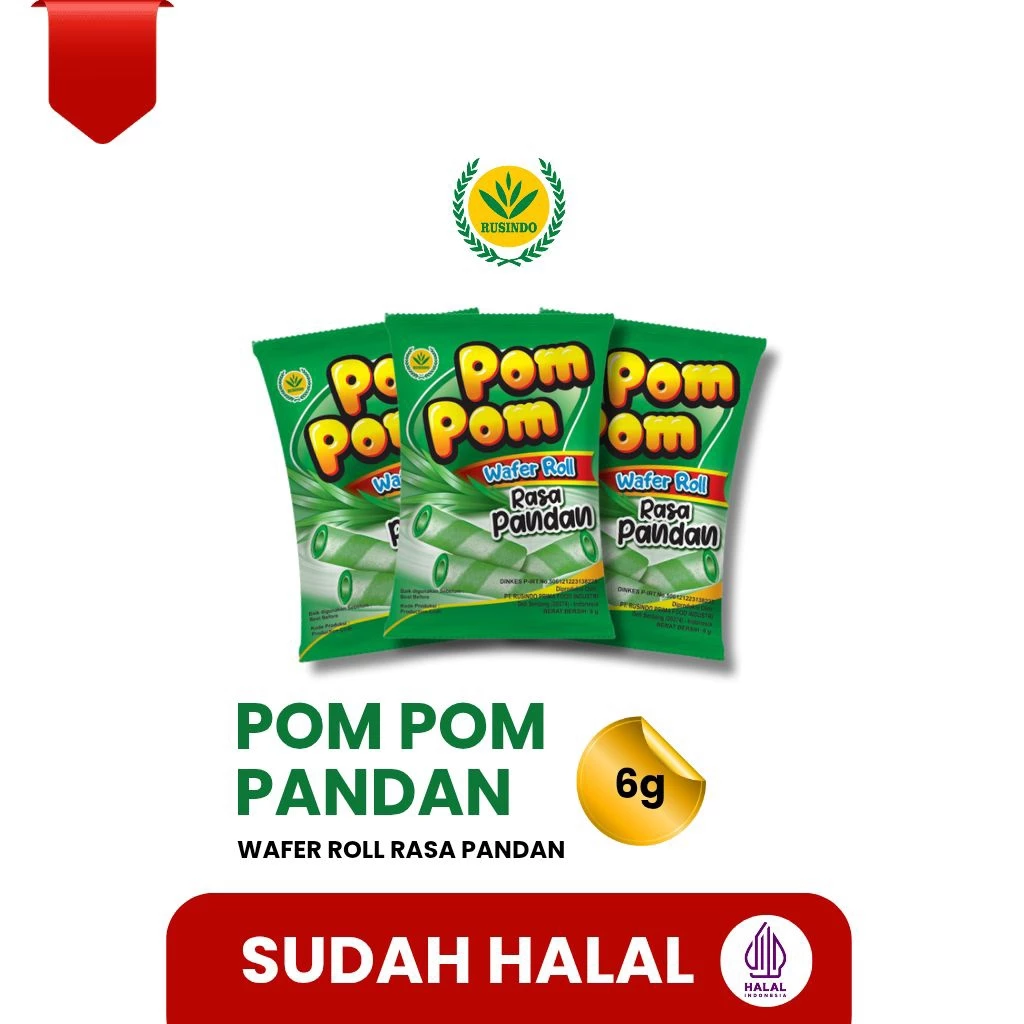 Pompom Wafer Roll Pandan